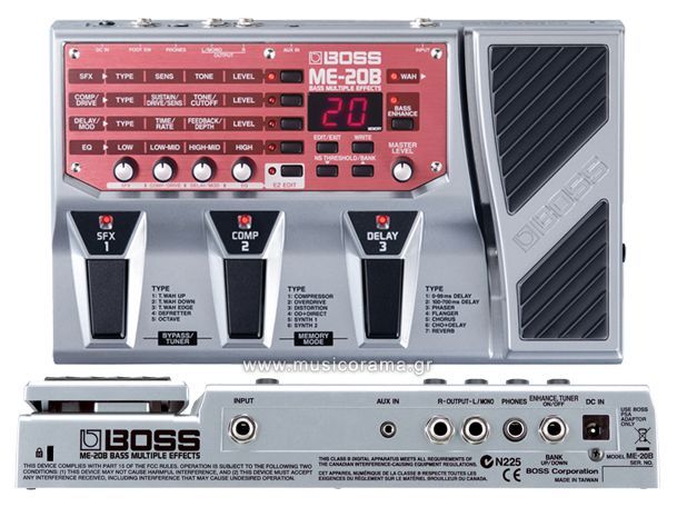 BOSS ME-20B EFFECTS PROCESSOR ΓΙΑ ΜΠΑΣΟ