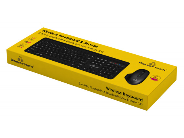POWERTECH PT-1154 set ποντίκι & πληκτρολόγιο 2.4GHz & Bluetooth