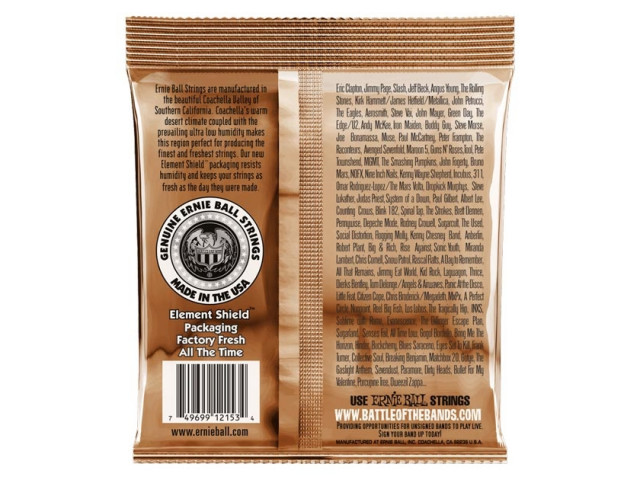 Ernie Ball 2153 Earthwood Phosphor Bronze Light 009-046 Σετ 12 χορδές ...