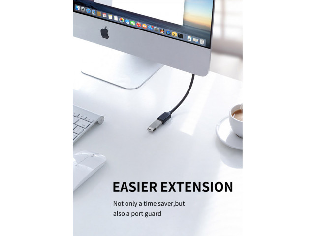 CABLETIME καλώδιο USB 3.0 αρσενικό σε θηλυκό C160, 5Gbps, 1m, μαύρο