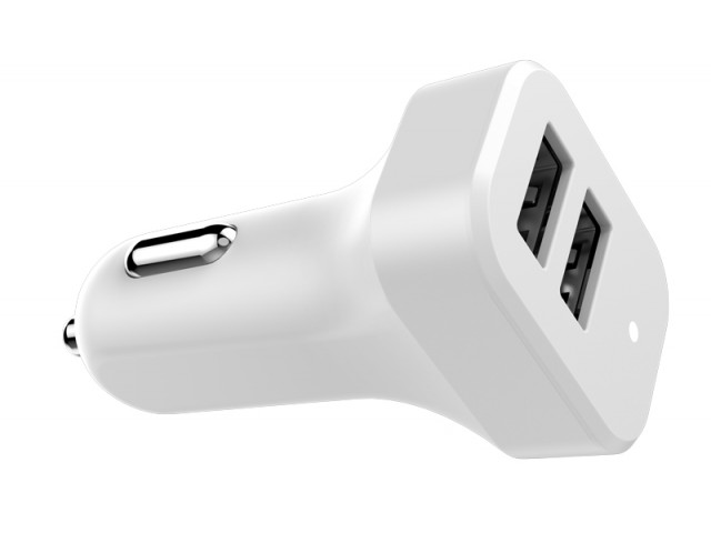 POWERTECH φορτιστής αυτοκινήτου PT-799, 2x USB, 2.1A, λευκός