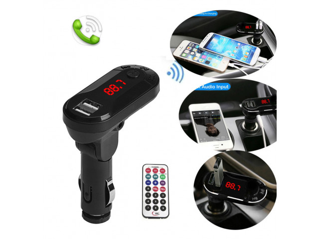 Car FM Transmitter T26 με LCD οθόνη, USB, SD, μαύρο