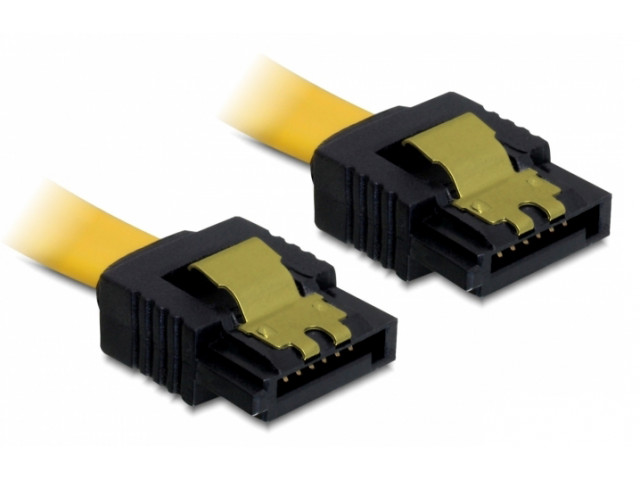 DELOCK Καλώδιο SATA III 7-pin σε 7-pin 82481, metal clip, 0.7m Περιφερ...