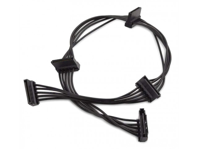 POWERTECH καλώδιο SATA 15pin σε 4x SATA 15pin CAB-W038, 40cm, μαύρο Πε...